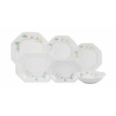 Imagem de Serviço de Jantar 40 Peças em Porcelana, Octogonal, Decoração Encanto, Multicor, Porcelana Schmidt