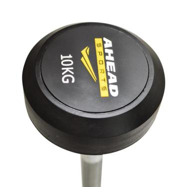 Imagem de Barra Reta Montada 10 Kg As3009 Ahead Sports Preto E Amarelo