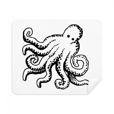 Imagem de Pano de limpeza de tela com ilustração de desenho animado polvo Marine Life 2 peças de tecido de camurça