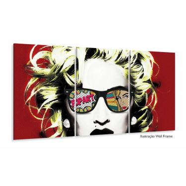 Imagem de Quadro Decorativo Pop Art Madona 3 peças 120x60 sala