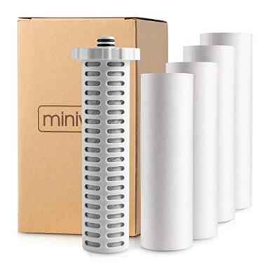 Imagem de Miniwell Filtro de chuveiro 720-Plus com cartuchos substituíveis, filtro de cabeça de chuveiro com filtros duplos, remove 99% de cloro (z-Replacement - 4+1 filtros)