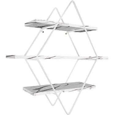 Imagem de Prateleira Tripla Estante Decorativa Livros Quarto Sala Losan Aço MDF - Branco Vulcano
