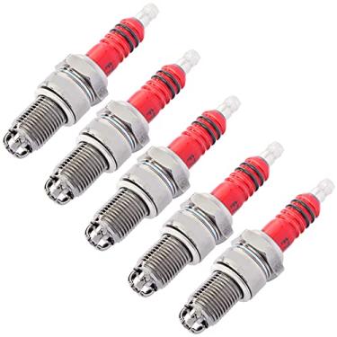 Imagem de SOAJEE 5 peças 3 eletrodos Vela de ignição para gerador F7TC GX120 GX160 GX200 GX240 GX270 GX340 GX390 cortador de grama trator rototilador bomba de água Go Kart mini máquina de polimento de lavoura 168F 168FA 168FB