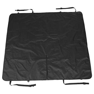 Imagem de Capas de assento, capa de assento de automóvel para cachorro, protetor à prova d'água para capa de assento traseiro de animal de estimação, tamanho universal antiderrapante (142 x 128 cm) com cinto (preto)