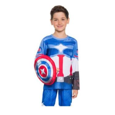 Imagem de Pijama Veggi Infantil 11.01.0416 Super Herói Com Escudo Acompanha Escu