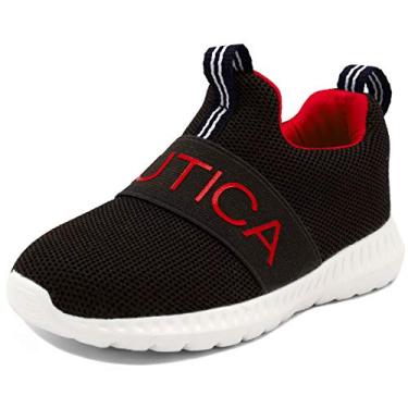 Imagem de Nautica Kids Boys Fashion Sneaker Slip-On Athletic Running Shoe for Toddler and Little Kids-Mattoon-Black Knit-6