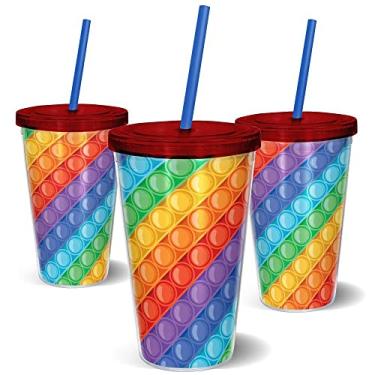 Imagem de Copo Canudo 600ml - Pop it