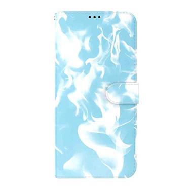 Imagem de SHOYAO Capa de telefone carteira capa fólio para Samsung Galaxy A3 2017, capa fina de couro PU premium para Galaxy A3 2017, suporte de visualização horizontal, correspondência precisa, azul