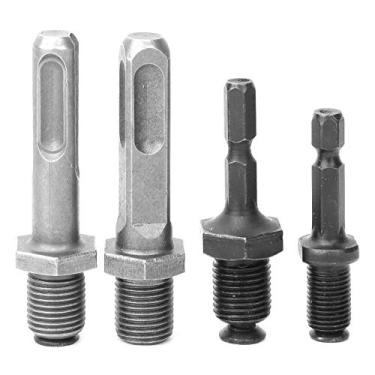 Imagem de Garosa 4 peças adaptador de mandril de broca conector de mandril de ferramenta elétrica sextavado quadrado adaptador de haste redonda adaptador de conversão de haste, mandris de broca/chaves de mandril