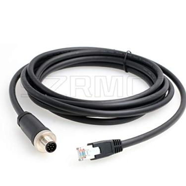 Imagem de SZRMCC M12 8 Posição A-Code macho para RJ45 Gigabit Ethernet Cat-6 Cabo blindado para câmera industrial Cognex, 5m