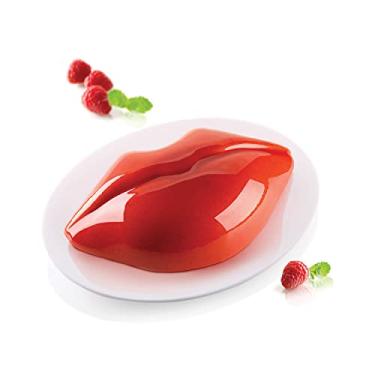 Imagem de Molde de silicone Silikomart Bacio (Kiss), molde flexível em forma de lábio com tecnologia 3D para sobremesas assadas e congeladas, facilmente desmolda, forno, micro-ondas, freezer e lava-louças, feito na Itália
