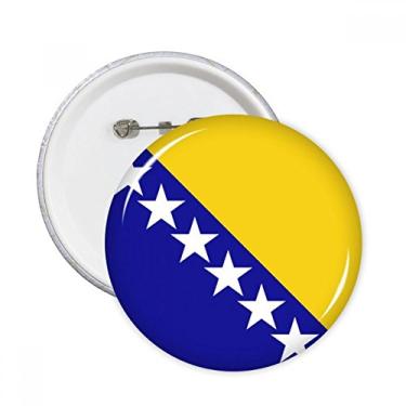 Imagem de Broche redondo da bandeira nacional da Bósnia e Herzegovina botão emblema acessório decoração 5 peças