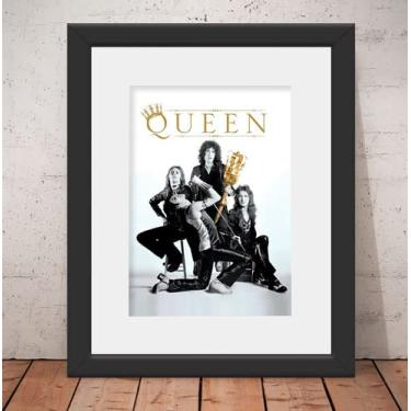 Imagem de Quadro Banda Queen Rock 56x46cm Vidro + Paspatur U1608
