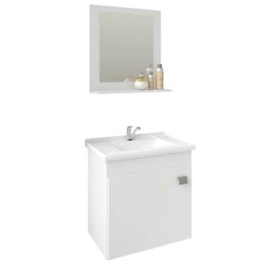 Imagem de Gabinete Para Banheiro Iris 44cm Com Espelheira Branco Mgm