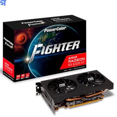 Imagem de Placa de Video 4GB PowerColor Radeon rx 6500 xt Fighter Oc, GDDR6, 64-bit, Axrx-6500xt-4gbd6-dh/oc