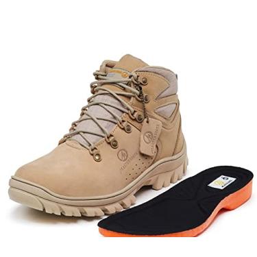 Imagem de Bota Masculina Feminina Coturno Arizon com CA em Couro Legítimo Palmilhas Gel Ortopédica com Selo de Segurança (Areia, br_footwear_size_system, adult, numeric, numeric_44)