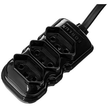 Imagem de Extensão Elétrica Compact Bipolar - Cordão Paralelo - 2x0,75mm2-2 Pinos - 10A/250V - 3 Entradas - 5 metros - Preto