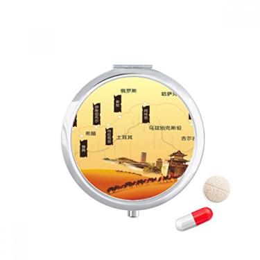 Imagem de Camel Desert Along The Way To The Silk Road Map, caixa de armazenamento de remédios