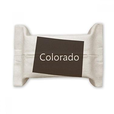 Imagem de Bolsa de linho de algodão com contorno do mapa dos EUA do Colorado America