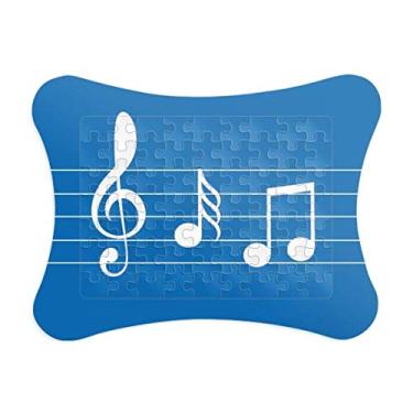 Imagem de Music 5-le Staff moldura azul quebra-cabeça cartão papel casa