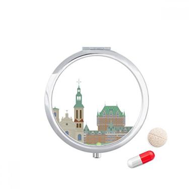Imagem de Caixa de armazenamento de medicamentos com desenho animado e prédios de cidade do Canadá