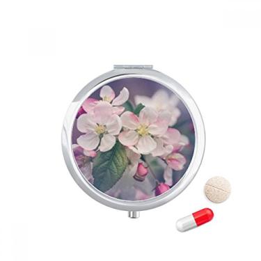 Imagem de Caixa de comprimidos de flores brancas rosa linda caixa de armazenamento de medicamentos dispensador de recipiente