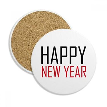 Imagem de Celebre o Ano Novo Bênção Festival Porta-copos Caneca Caneca de Proteção de Mesa Pedra Absorvente