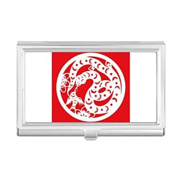 Imagem de Porta-cartões de visita com arte do zodíaco chinês, corte de papel, porta-cartões