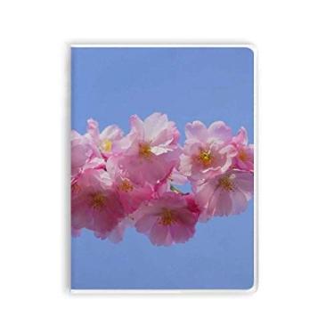 Imagem de Diário de capa macia para caderno de lindas flores rosa céu azul