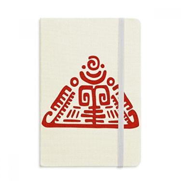 Imagem de Caderno Totems com estampa de pirâmide mexicana da antiga civilização em tecido com capa dura