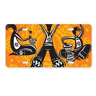 Imagem de DIYthinker Dance Celebrate Mexico Totems Pandeiro Decoração Placa de Carro Aço Inoxidável