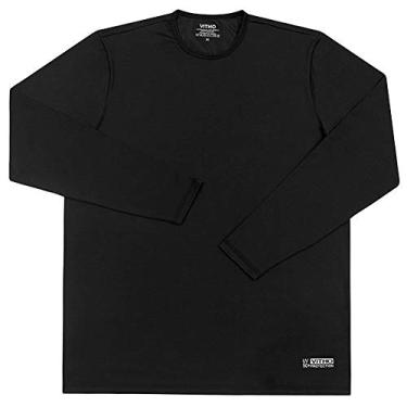 Imagem de Camiseta Masculina com Proteção Solar UV 50+ Manga Longa Preto Vitho