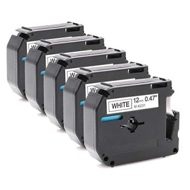 Imagem de Kit 5 Fita Rotulador Brother Compativel M231 Mk 231 Mk231 Pt-80 PT80 12mm