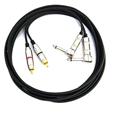Imagem de Sempretemvendas Cabo de Áudio Blindado P10 L Mono Duplo RCA Macho Duplo Profissional 1 Metro