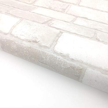 Imagem de Papel de contato autoadesivo para parede RoyalWallSkins, padrão de tijolos, rolo de papel de contato, decoração de cozinha para casa e banheiro, BPSH00547: 19.6" x 118"