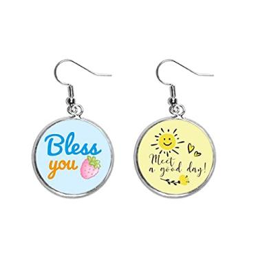 Imagem de Brinco Oração Blessing Strawberry Última gota de orelha sol joia moderna