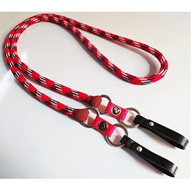 Imagem de Rédea De Lã Especial 4 Argolas Aplique Cavalinho P/Cavalo (Vermelha)