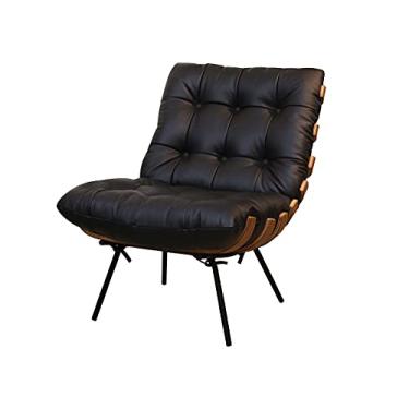 Imagem de Poltrona de Couro Costela - Preto Pigmentado - Mempra