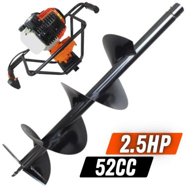 Imagem de Perfurador de Solo Vulcan Trent VPS520 2T 52cc 2,5hp Broca 80x30cm Com Pino Trava Potente Para Uso na Agricultura e Construção Civil