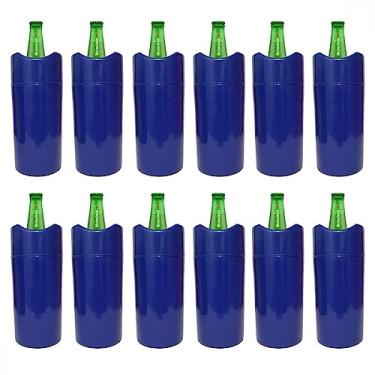 Imagem de Porta Garrafa Térmico 600ml Camisinha Para Cerveja Kit 12 Unidades (Azul)