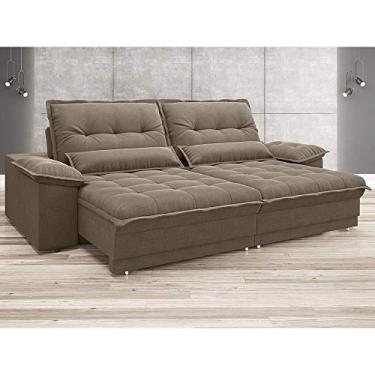 Imagem de Sofá Bergamo Retrátil e Reclinável Velosuede Capuccino 2,10m