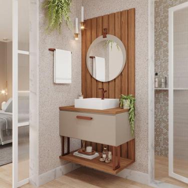 Imagem de Gabinete Para Banheiro 60cm Mari Espresso Móveis Cappuccino