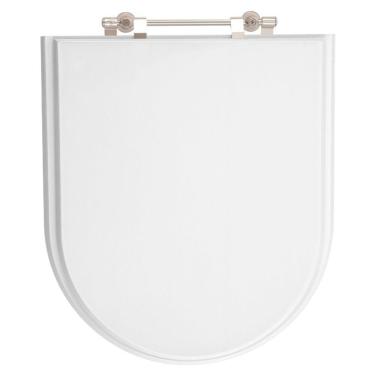 Imagem de Assento Sanitário Poliéster Duomo Plus Branco para vaso Deca Com Ferragem Dourada