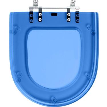 Imagem de Assento Sanitario Poliester Riviera Azul Translucido para vaso Celite