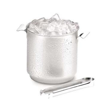 Imagem de Balde para Gelo com Pinça Forma Bartender em Aço Inox - 3 L