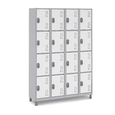 Imagem de Roupeiro Aço 16 Portas Guarda Volume C/Tranca Vestiario Cor:Branco