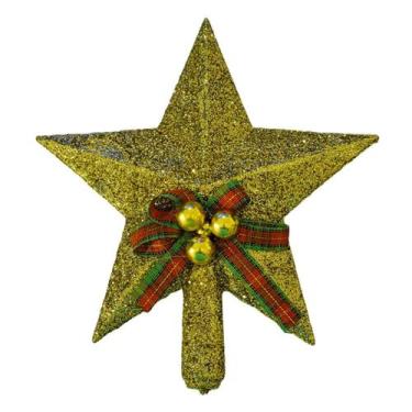 Imagem de Estrela Ponteira Topo Árvore Natal Art Christmas Glitterado