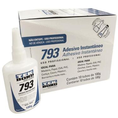 Imagem de Kit  10 Cola Adesivo Instantâneo 100G Tekbond 793