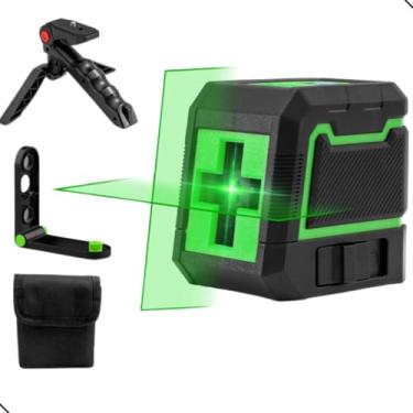 Imagem de Nível a Laser 2 Linhas Verde com Tripé e Suporte Magnético Esquadro Auto Nivelador Digital com Bolsa Linha Horizontal e Vertical 20 Metros e Alta Precisão Ferramenta Profissional Nivelador Leiser