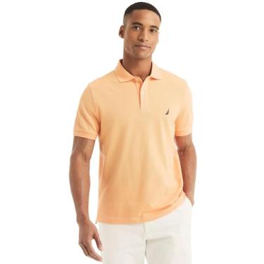 Imagem de Nautica Camisa polo masculina clássica de manga curta sólida, Sorvete laranja, GG